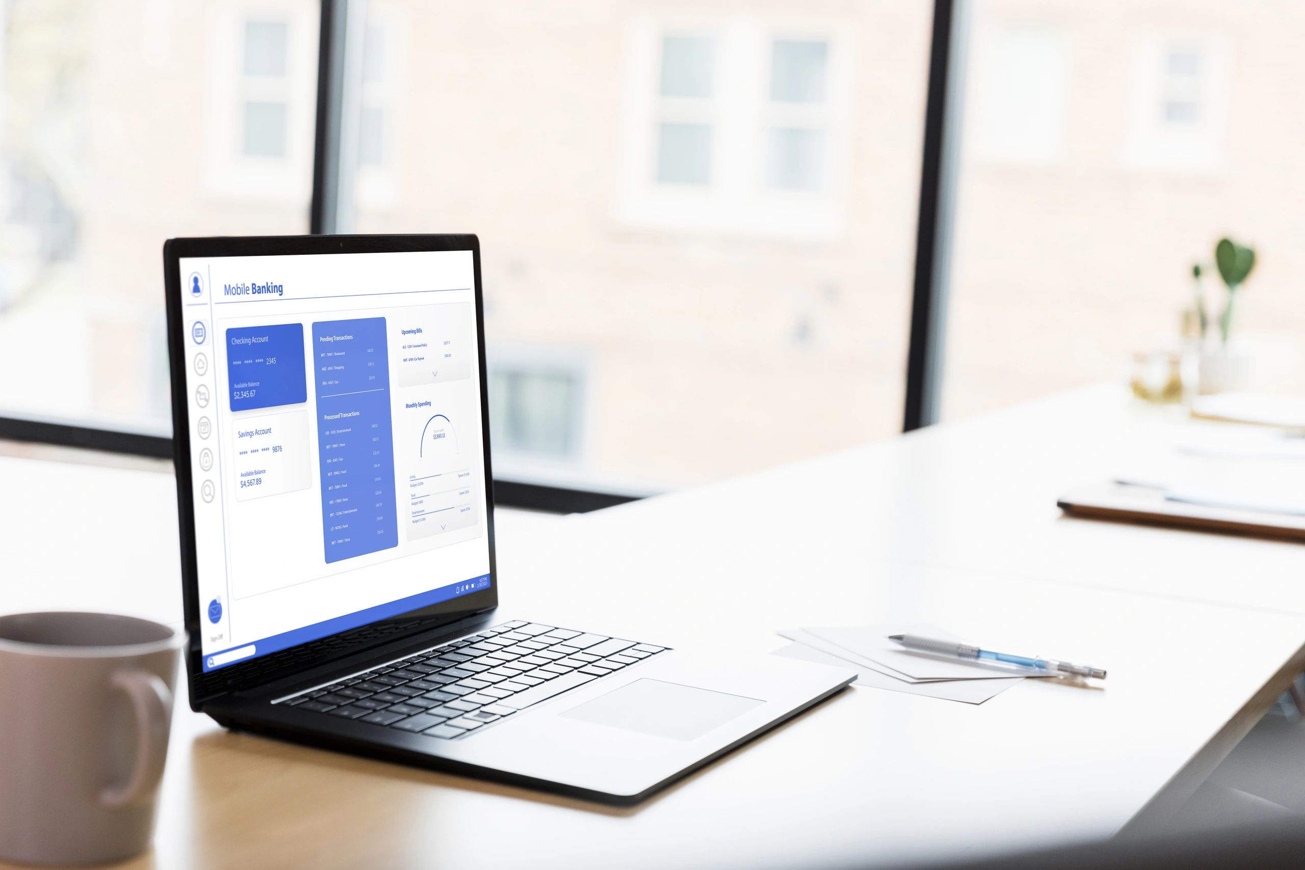 Laptop showing digital finance tools